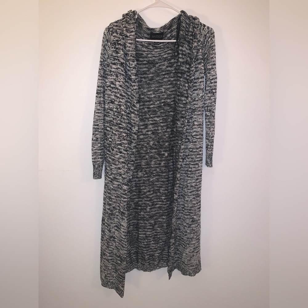 Hooded long cardigan